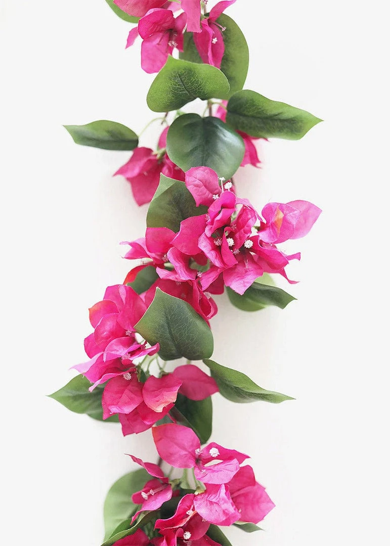 Afloral Silk Bougainvillea Garland In Deep Pink - 72"