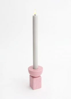 Afloral Textured Pink Geometric Candle Holder - 3.5