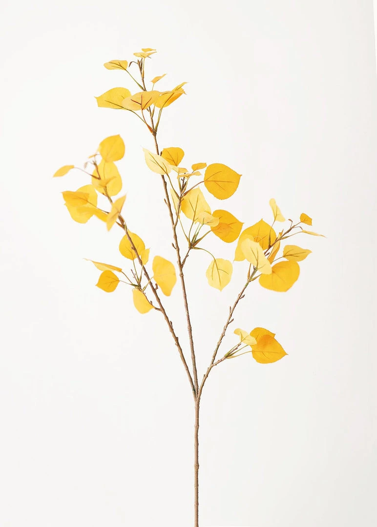 Afloral Artificial Aspen Leaf In Yellow Gold - 40" Artificial Plants