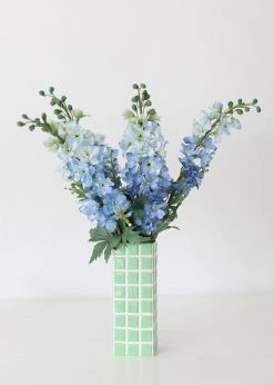 Afloral Mint Green Dolomite Ceramic Tile Vase - 11