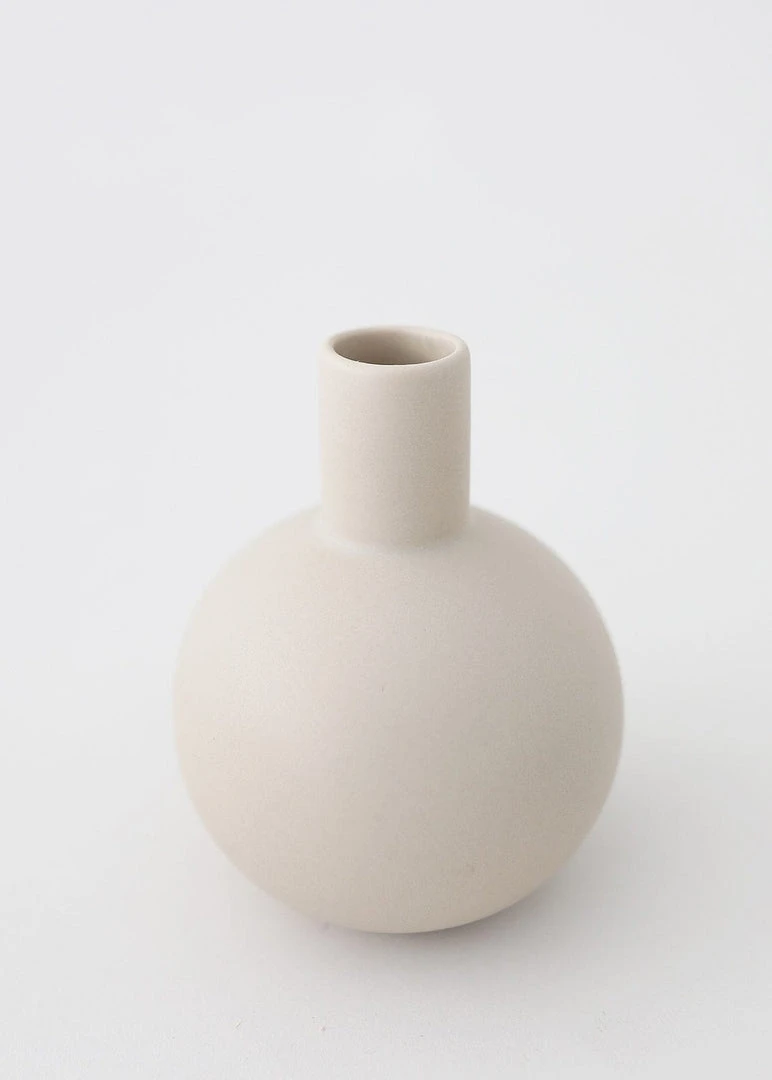 Afloral Beige Mini Ceramic Bud Vase - 5"