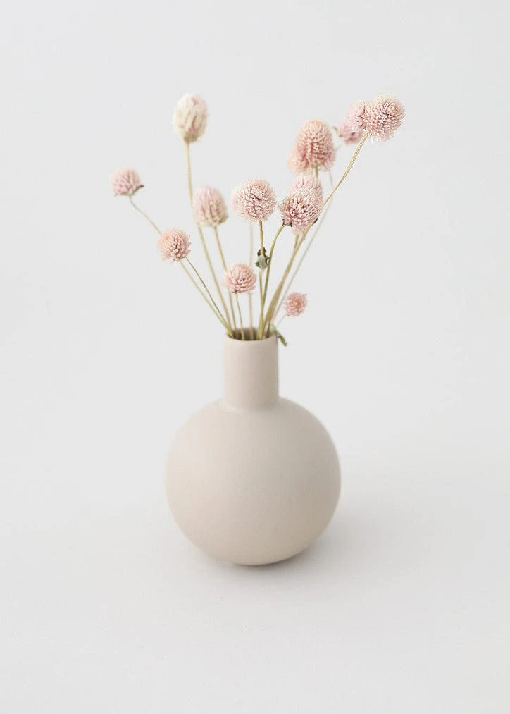 Afloral Beige Mini Ceramic Bud Vase - 5"