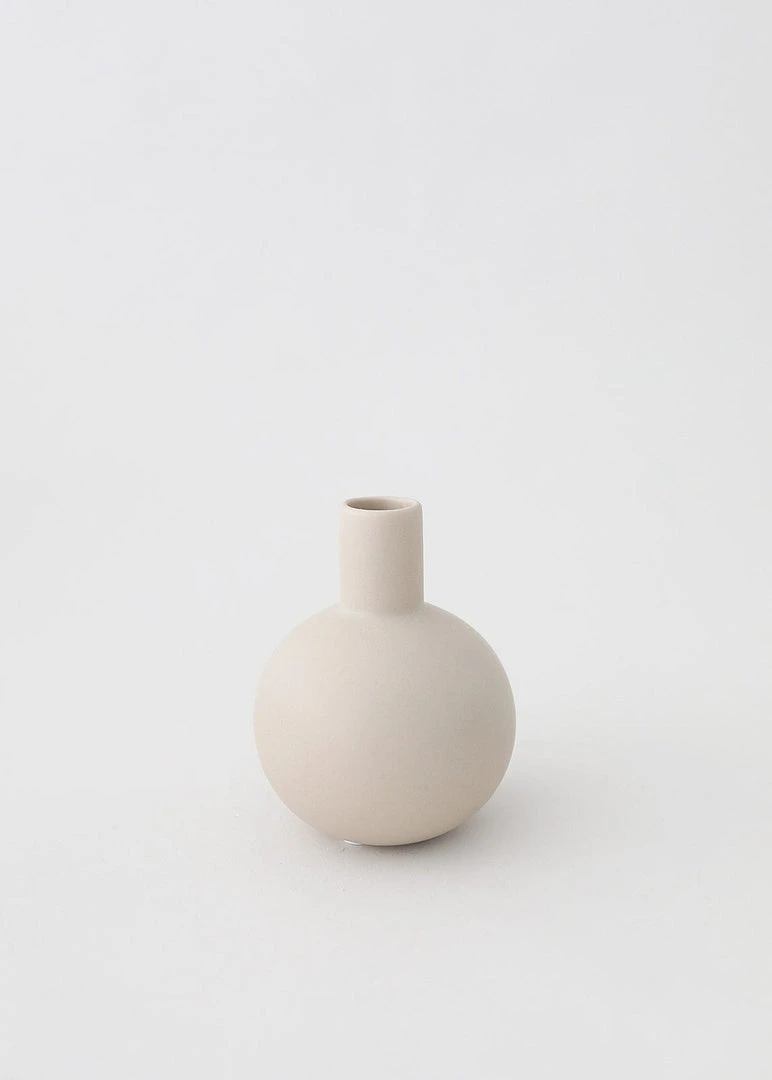 Afloral Beige Mini Ceramic Bud Vase - 5"