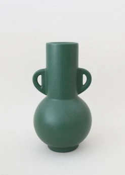 Afloral Dark Green Ceramic Floral Vase - 10.75" Vases