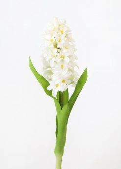Afloral White Artificial Hyacinth Flowers - 12.5"