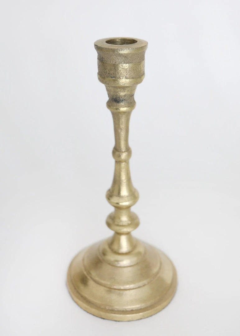 Afloral Set Of 2 Aluminum Candlestick Holders - 7.5-9.5"