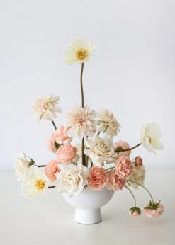 Afloral Large White Ceramic Compote - 6"