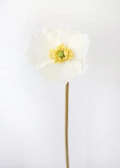 Afloral Artificial Flowers Cream Silk Flower Poppy - 23"