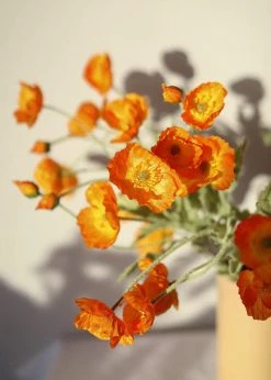 Afloral Artificial Flowers Fake Poppy Flower In Orange - 23"