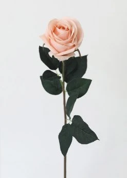 Afloral Artificial Flowers Real Touch Rose In Light Pink - 20"