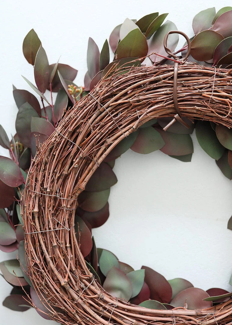 Afloral Burgundy Real Touch Eucalyptus Wreath - 22" Artificial Plants