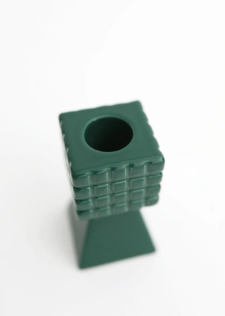 Afloral Emerald Geometric Candle Holder - 3.25" Tools & Accents