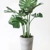 Afloral Artificial Plants Fake Monstera Plant In Cement Stand - 45"