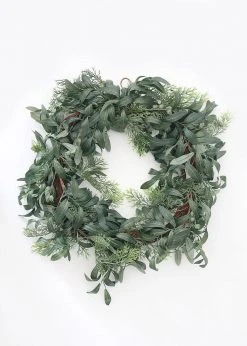 Afloral Artificial Olive Leaf And Berry Wreath - 22" Artificial Plants
