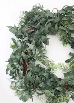 Afloral Artificial Olive Leaf And Berry Wreath - 22" Artificial Plants
