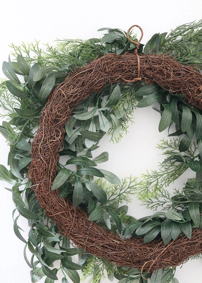 Afloral Artificial Olive Leaf And Berry Wreath - 22" Artificial Plants