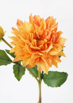 Afloral Artificial Flowers Real Touch Dahlia In Fall Orange - 26