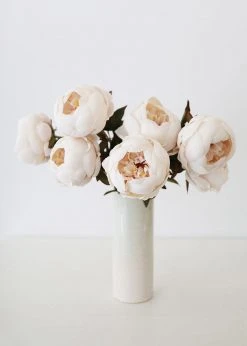Afloral.com Artificial Flowers Artificial Peony Flower In Ivory - 24