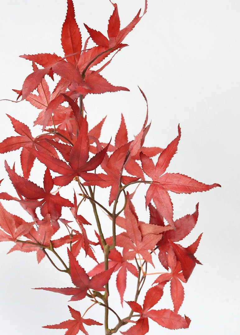Afloral Fall Red Artificial Japanese Maple Leaves - 27" Artificial Plants