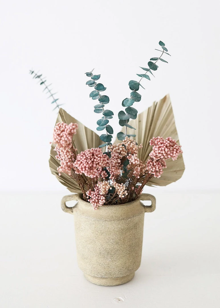 Afloral.com Tuscan Farmhouse Distressed Vase With Handles - 5.5"