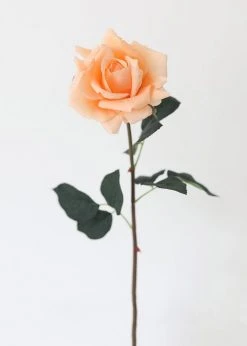 Afloral Peach Real Touch Rose - 20.5" Artificial Flowers