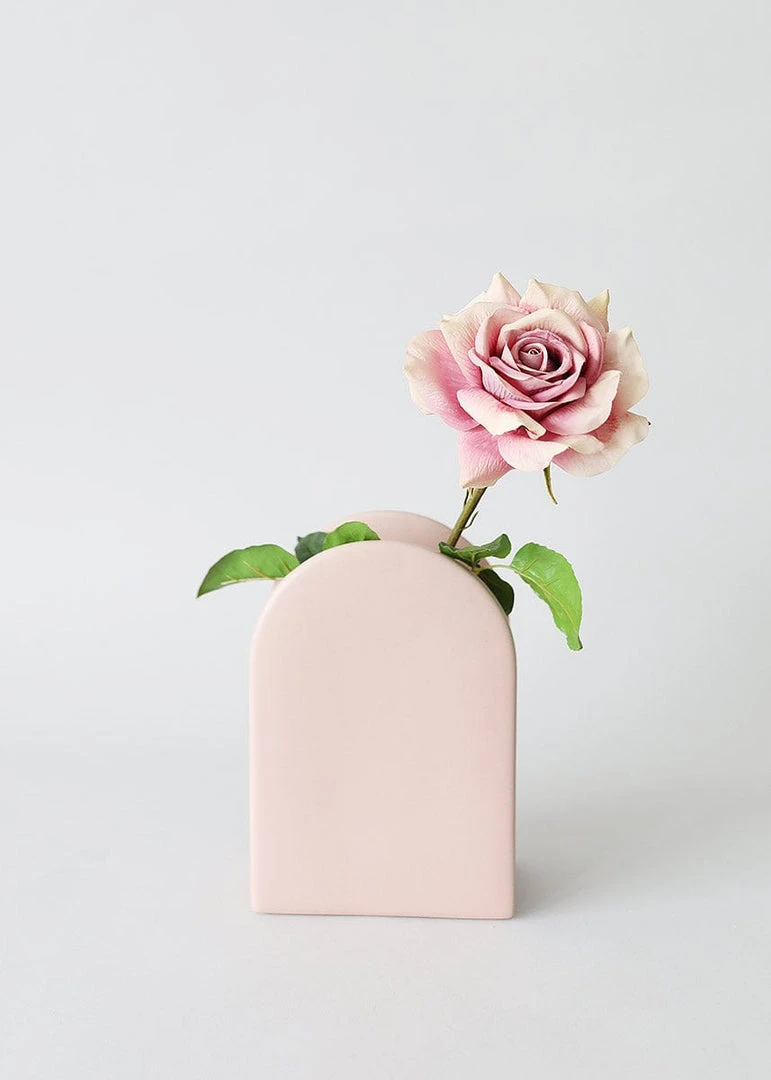 Afloral Blush Ceramic Arch Vase - 9"