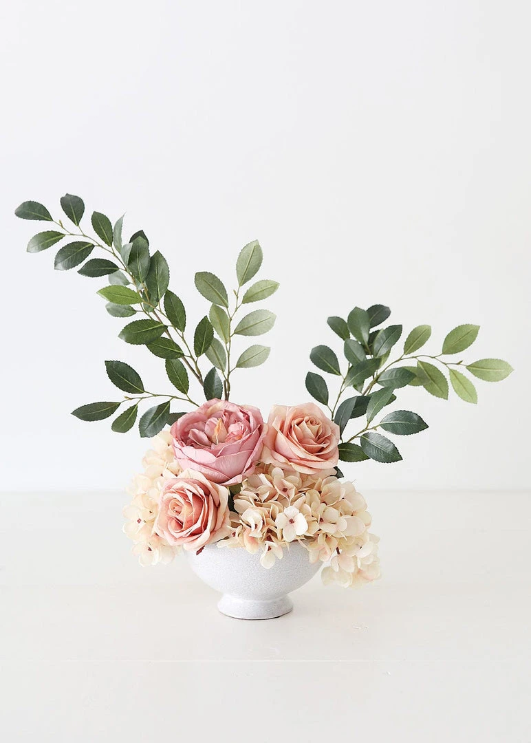 Afloral Glazed White Terra Cotta Compote Bowl - 3.75" Vases