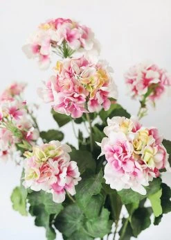 Afloral Pink UV Protected Indoor/Outdoor Fake Geranium Bush - 24