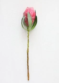 Afloral Artificial Flowers Pink Faux Protea Bud Flower - 18.5