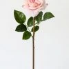 Afloral Real Touch Fake Flowers Rose In Pink - 23.5" Artificial Flowers