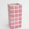 Afloral Pink Dolomite Ceramic Tile Vase - 8."