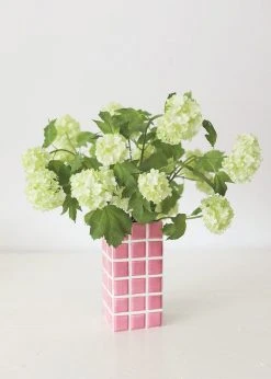 Afloral Pink Dolomite Ceramic Tile Vase - 8.