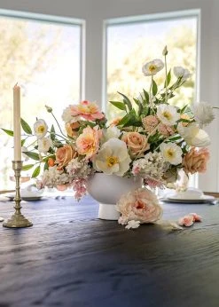 Afloral Large White Ceramic Compote - 6