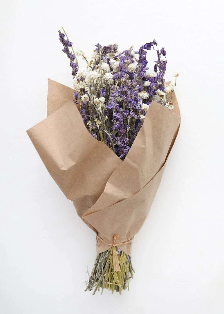 Afloral Larkspur And Daisy Dried Bouquet - 14-18" Dried Flowers