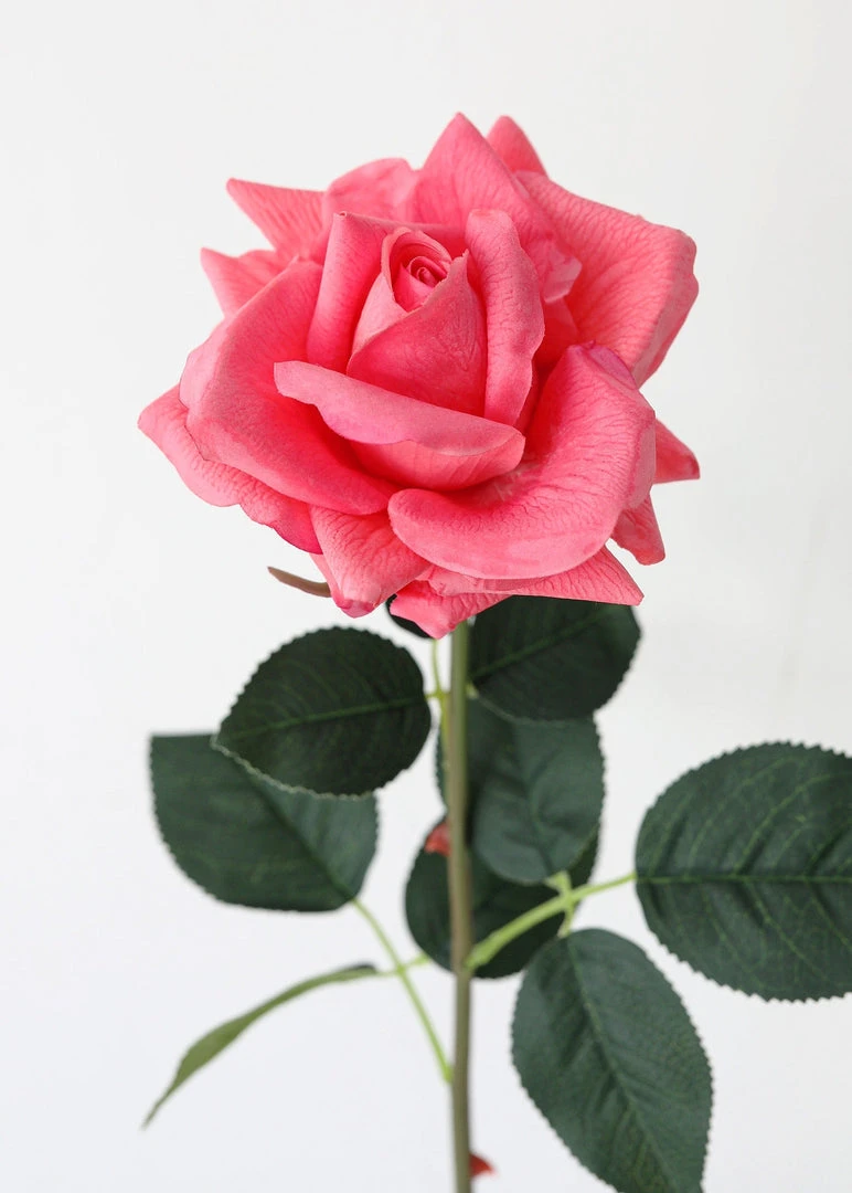 Afloral Real Touch Rose In Watermelon Pink - 20.5" Artificial Flowers