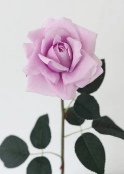 Afloral Artificial Flowers Real Touch Rose In Lavender - 20.5