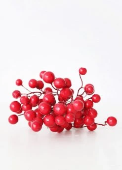 Afloral Christmas Red Artificial Berries Pick - 9" Artificial Plants