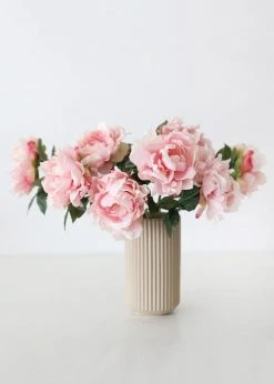 Afloral Silk Flower Peony In Pink - 23"