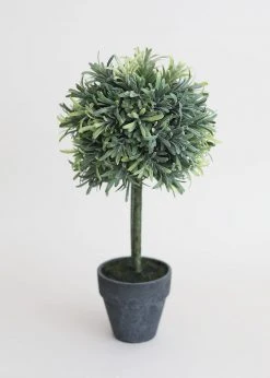Afloral Artificial Plants Fake Rosemary Herb Topiary Potted Plant - 14"