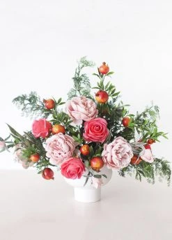 Afloral Artificial Flowers Artificial Snowy Pink Peony Flower - 27.5