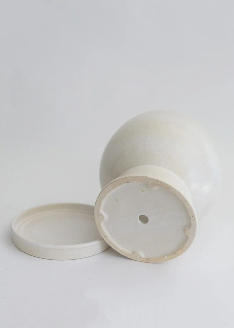 Afloral Vases Ceramic Pot With Saucer And Drainage - 11"