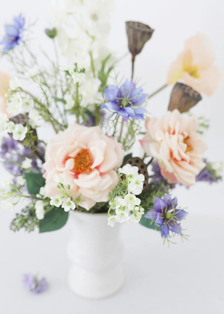 Afloral Artificial Flowers White Fake Waxflower Filler Flowers - 26"