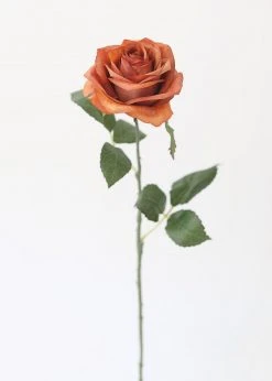 Afloral Fake Rose In Terracotta - 21.5