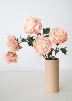 Afloral Artificial Peony Flower In Yellow Pink - 30.5" Artificial Flowers