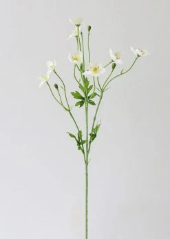 Afloral Artificial Flowers Cream White Artificial Buttercups - 25"