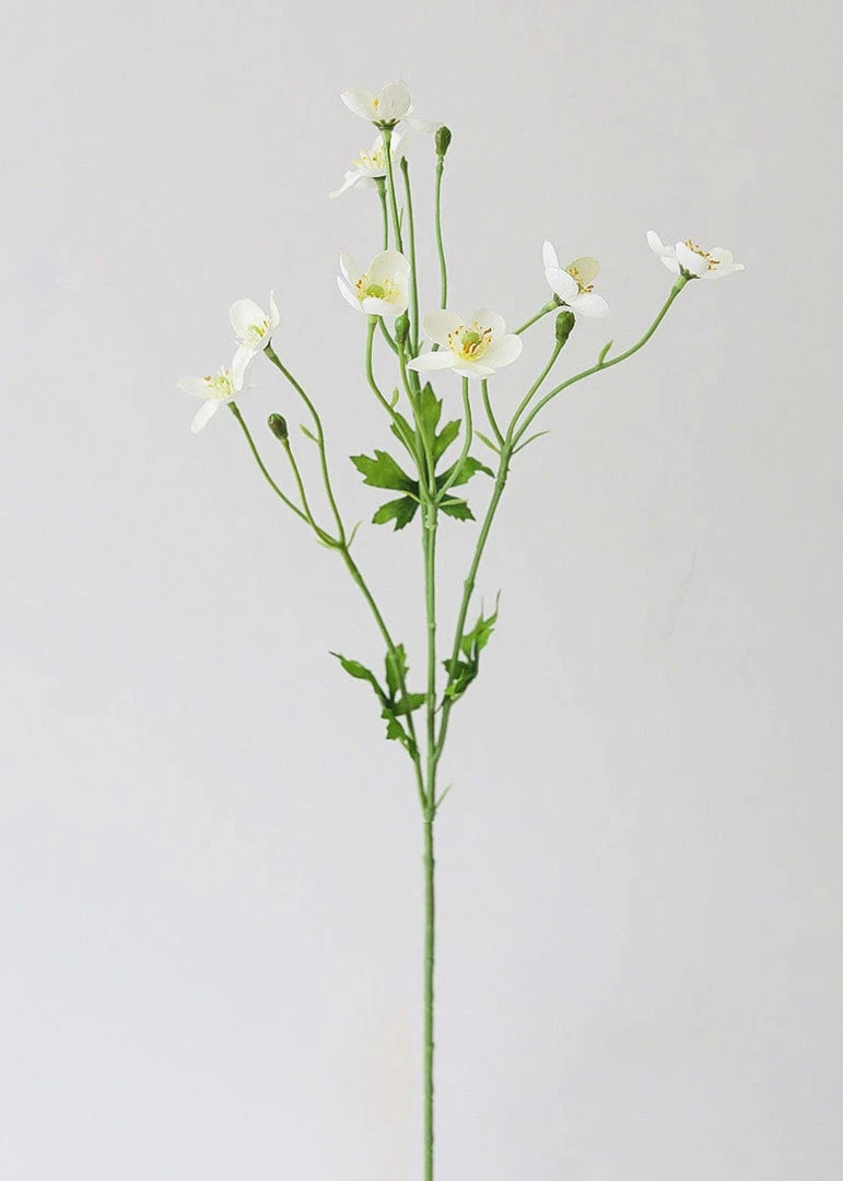 Afloral Artificial Flowers Cream White Artificial Buttercups - 25"