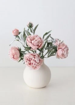 Afloral Artificial Flowers Artificial Snowy Pink Peony Flower - 27.5