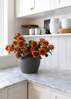 Afloral Fake Rose In Terracotta - 21.5"