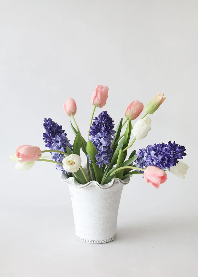 Afloral Wakefield Whitewashed Clay Pot With Drainage - 7"