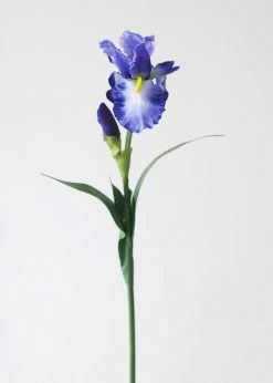 Afloral Artificial Bearded Iris In Violet Blue - 32" Artificial Flowers